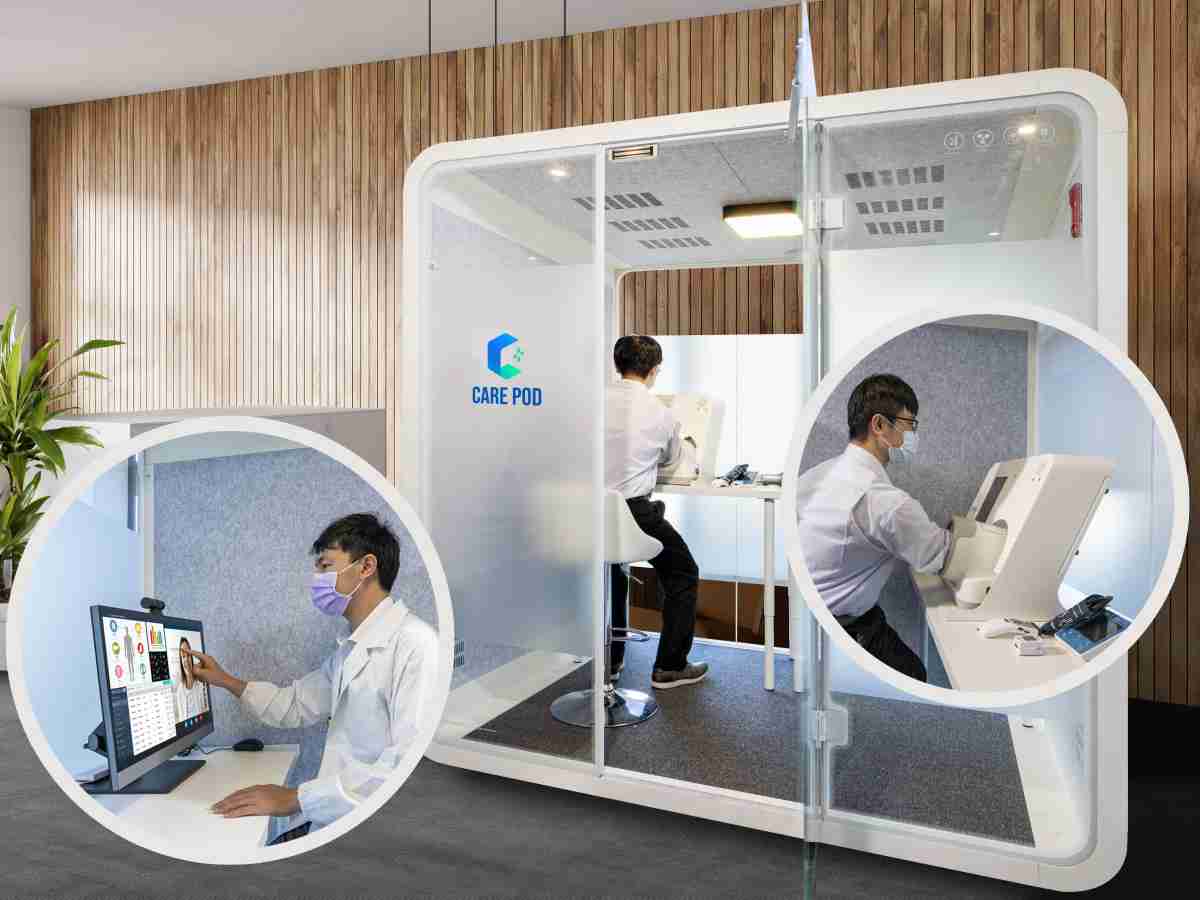 达擎于医疗科技展中展出＂远距诊疗舱＂，，以因应医疗数字化及社会高龄化趋势下、、、、复诊及慢性病患等族群对于远距看诊需求逐渐升高所推出的创新整合方案。。多功能合一、、高隐私性的远距诊疗舱可根据病患端与医师端的不同需求，，，，提供弹性化及客制化功能，，，，节省医生和病患的精力及时间